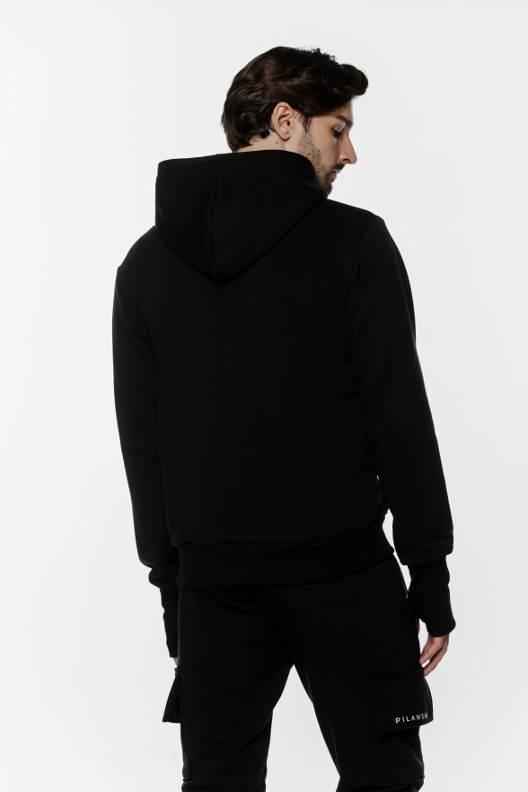 BLUZA CZARNA ROZPINANA MĘSKA - obrazek 4