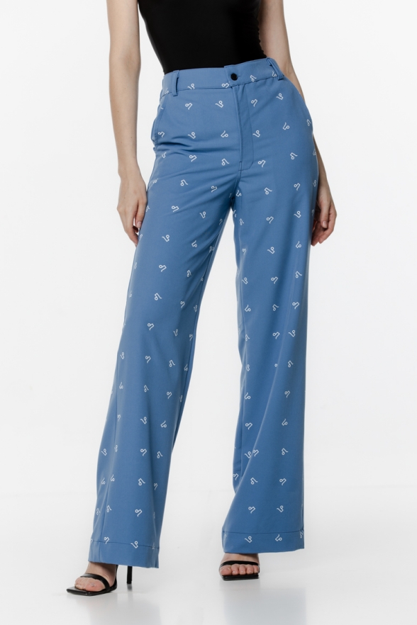 SPODNIE NIEBIESKIE MONOGRAM DAMSKIE