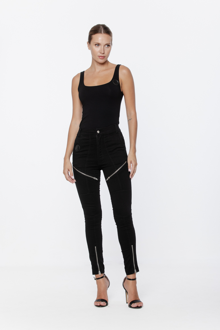SPODNIE CZARNY JEANS DAMSKIE - obrazek 2