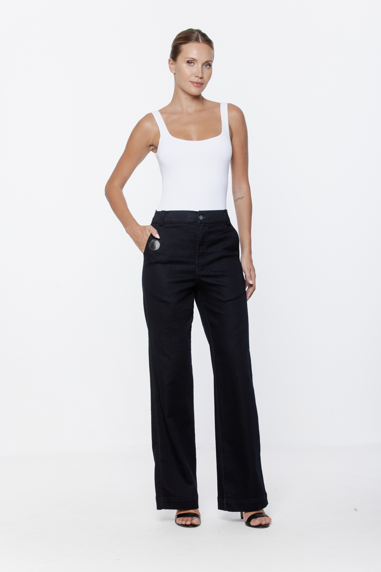 SPODNIE CIEMNY JEANS DAMSKIE - obrazek 2