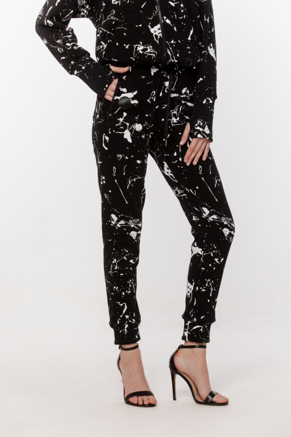 SPODNIE DRESOWE W PRINT DAMSKIE