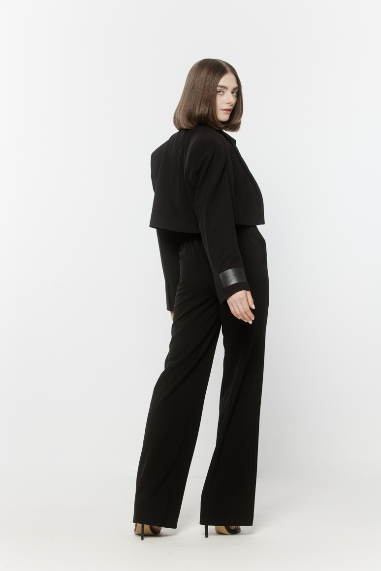 MARYNARKA CZARNA KRÓTKA - obrazek 3