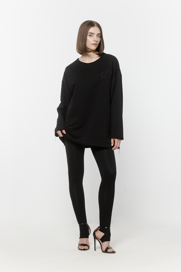 BLUZA CZARNA CREWNECK DAMSKA - obrazek 5