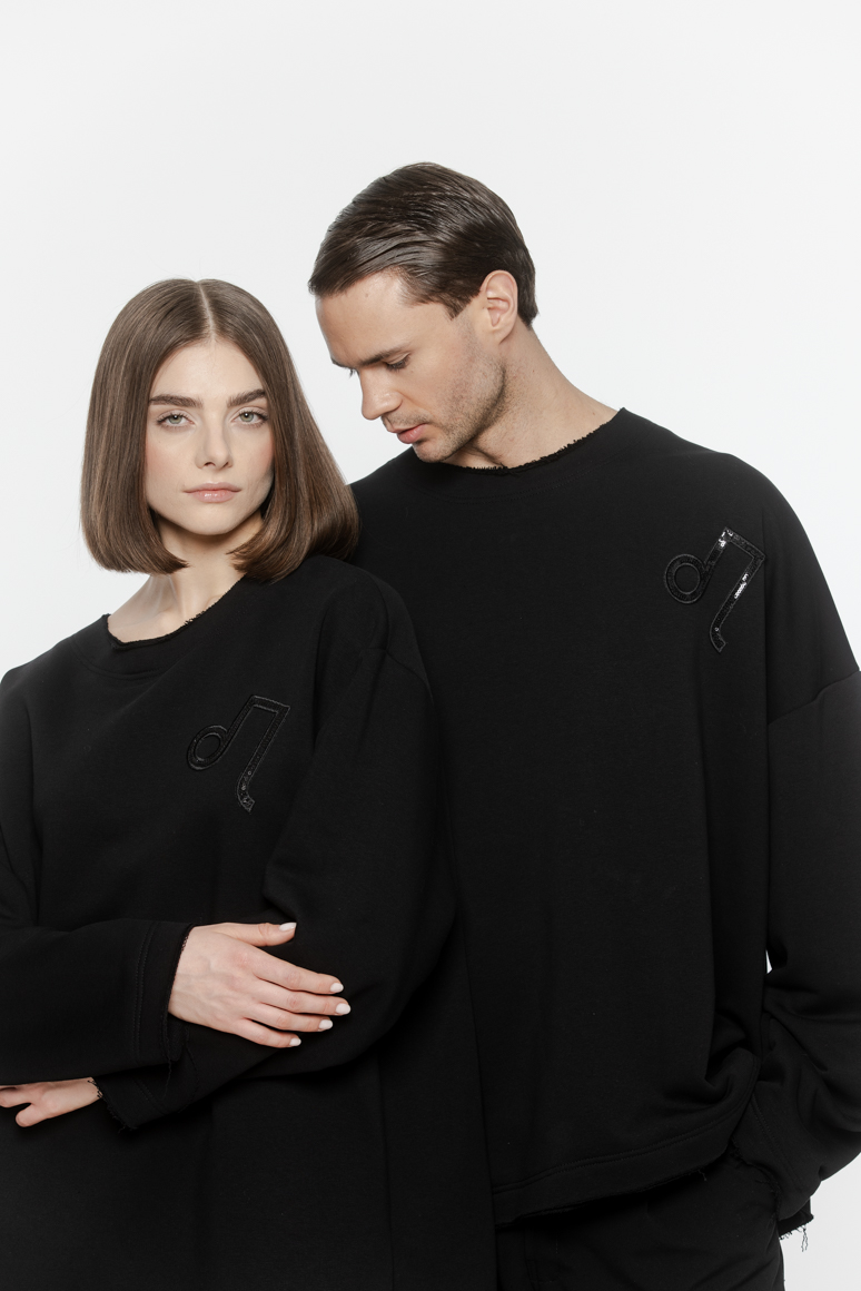 BLUZA CZARNA CREWNECK DAMSKA - obrazek 6
