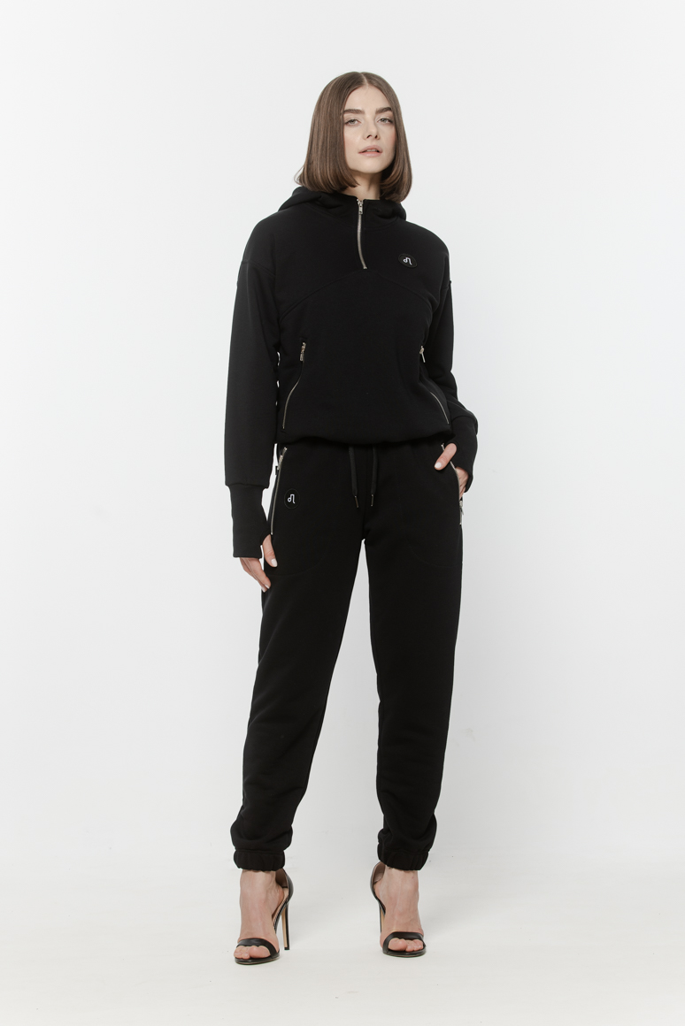 BLUZA CZARNA KANGUR DAMSKA - obrazek 5