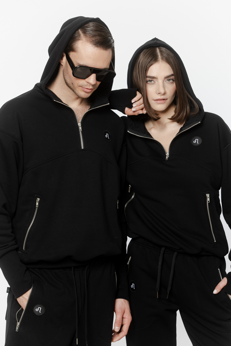 BLUZA CZARNA KANGUR DAMSKA - obrazek 6