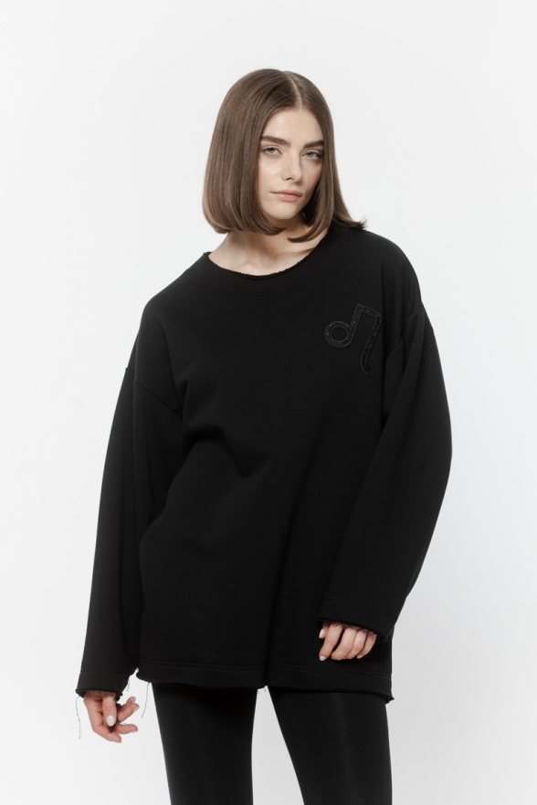 BLUZA CZARNA CREWNECK DAMSKA