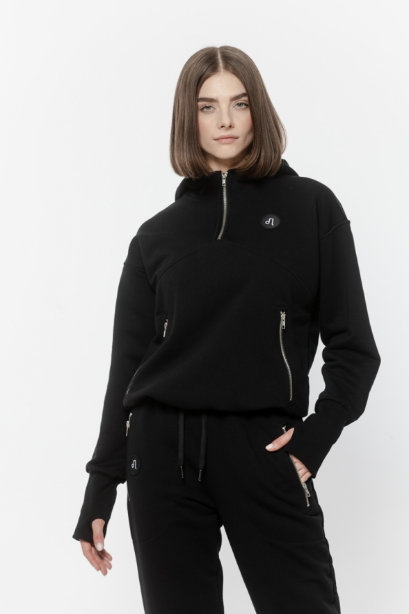 BLUZA CZARNA KANGUR DAMSKA