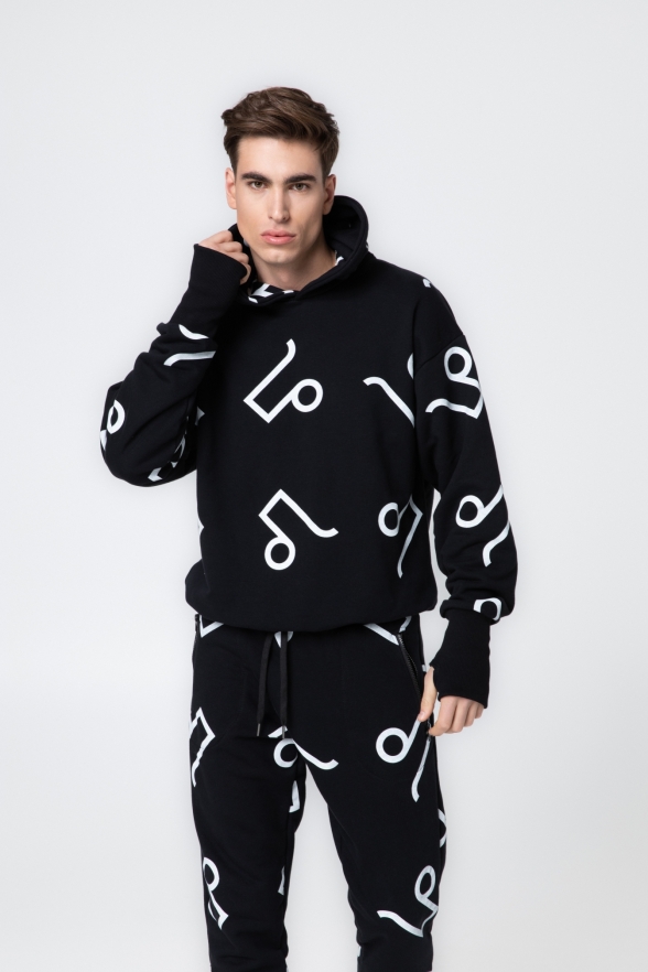 BLUZA CZARNA DUŻY MONOGRAM MĘSKA