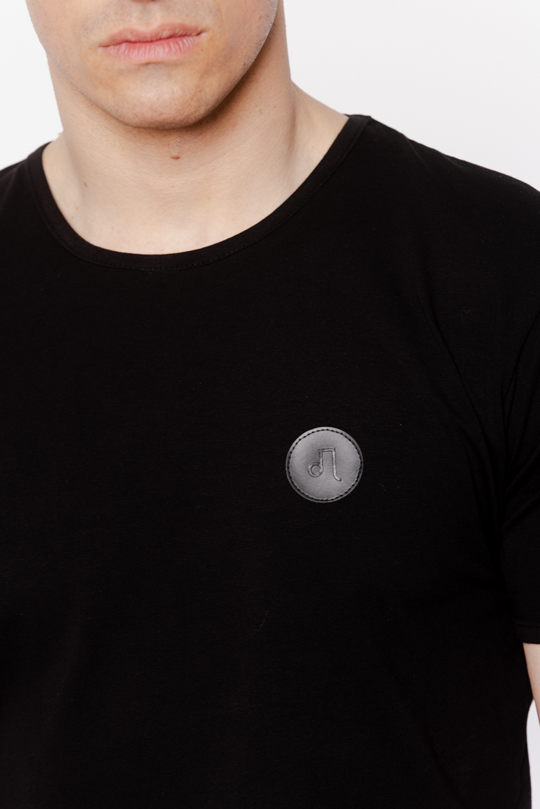 T-SHIRT CZARNY KLASYCZNY MĘSKI - obrazek 4