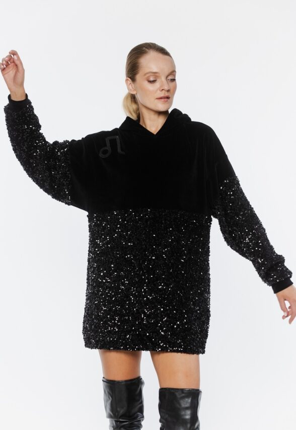 BLUZA AGA CEKIN CZARNY