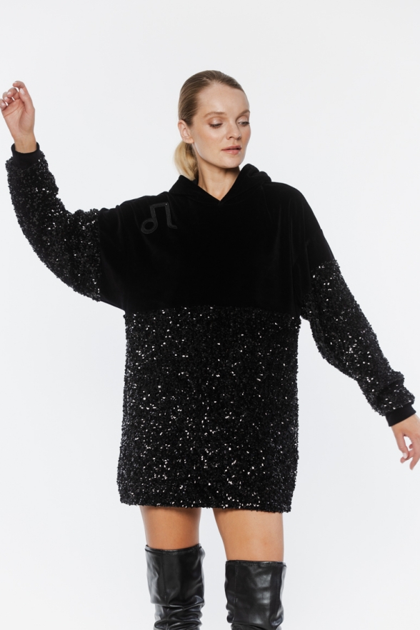 BLUZA AGA CEKIN CZARNY