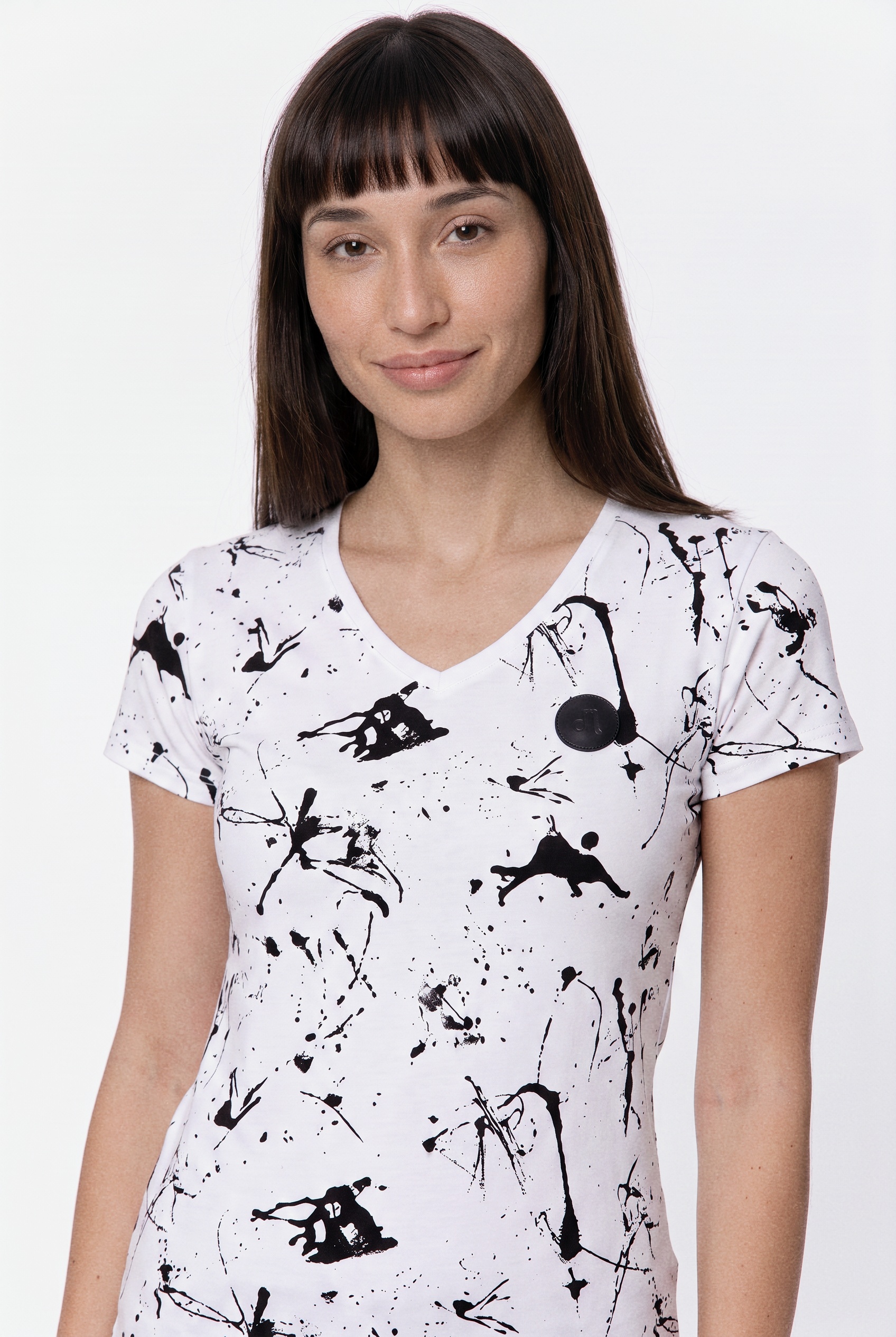 T-SHIRT BIAŁY W AUTORSKI PRINT DAMSKI - obrazek 4