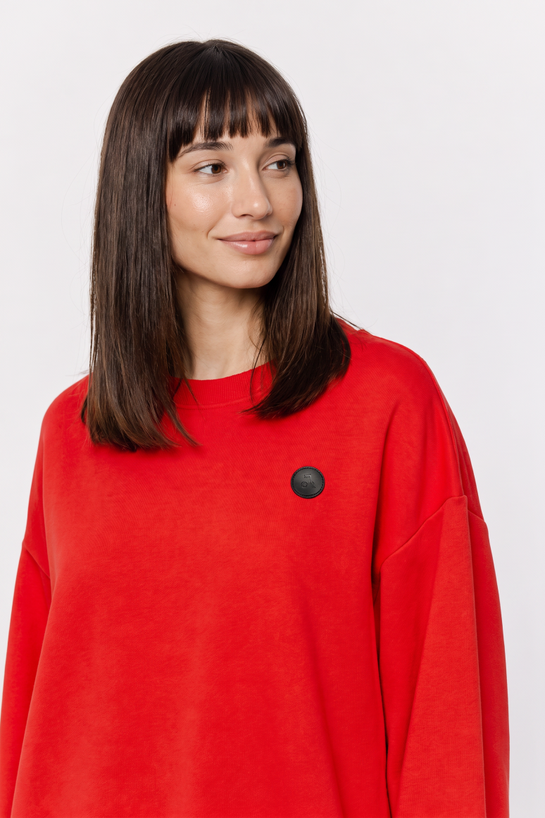 BLUZA CZERWONA CREWNECK DAMSKA - obrazek 3