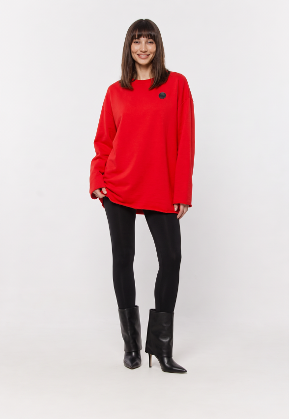 BLUZA CZERWONA CREWNECK DAMSKA